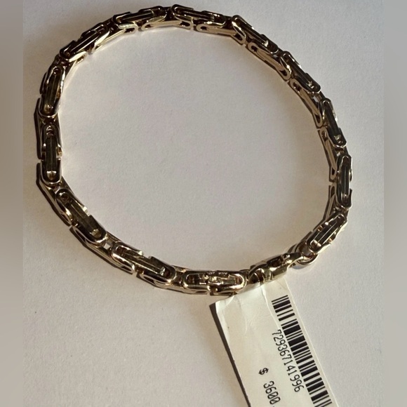 Saks fith Avenue 14k Byzantine link Unisex Bracelet Made In italy NWT $3600 - Picture 5 of 17
